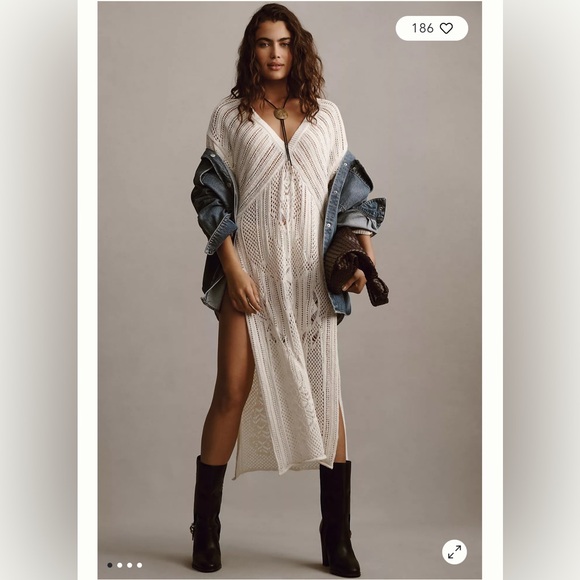 Anthropologie Tops - Anthropologie Open Stitch Side Slit Tunic Dress